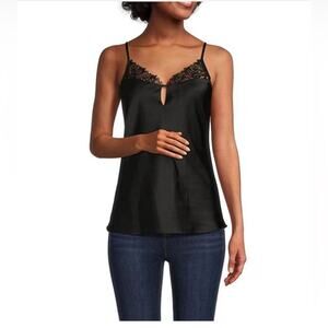 Modern Movement Lace Satin V-Neck Keyhole Charmeuse Cami Size S